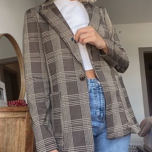 Brown Plaid Blazer